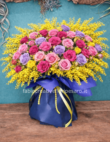 💛 Bouquet Armonia di Mimosa – Un intreccio di colore e femminilità 🌸✨